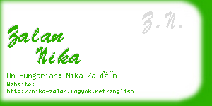 zalan nika business card